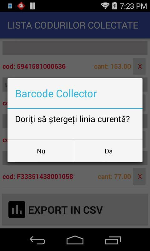 Stergere linie curenta de activitati